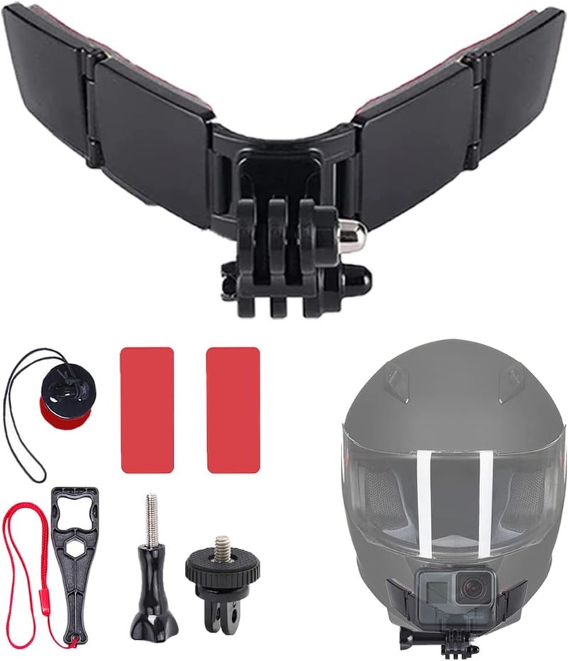 WLPREOE Helmet Chin Mount for GoPro, Adhesive Chin Mount Fit for Full Face Motorcycle Helmet, Immersive POV Recording, Compatible With GoPro Hero 13 12 11 10 9 8 Camera, Helmets Accessories Gear For Man Women - Image 1